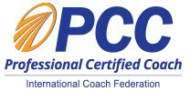 International Coach Federation badge: PCC, Professional Certified Coach.